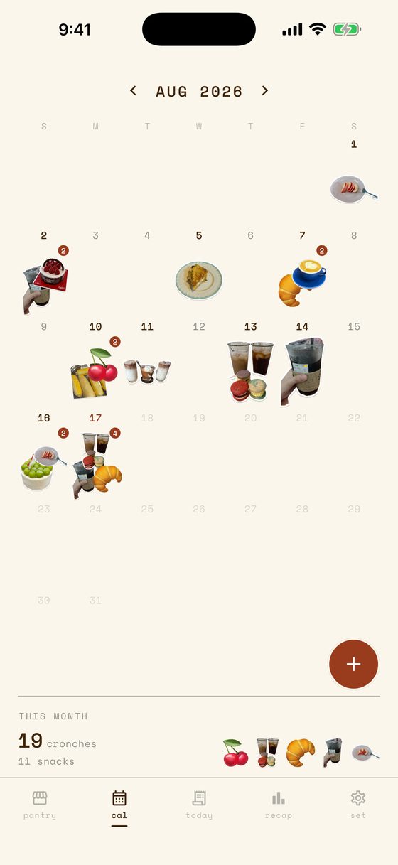 Snack sticker calendar
